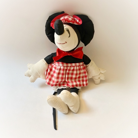Vintage Handmade Mickey and Minnie Mouse Plush Dolls True Vintage - Picture 8 of 16